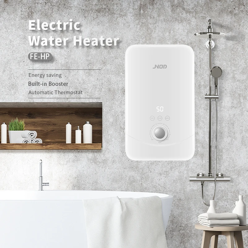 Built in booster pump Low power ELCB electric tankless instant bath water heater geyser for bathroom hot water shower