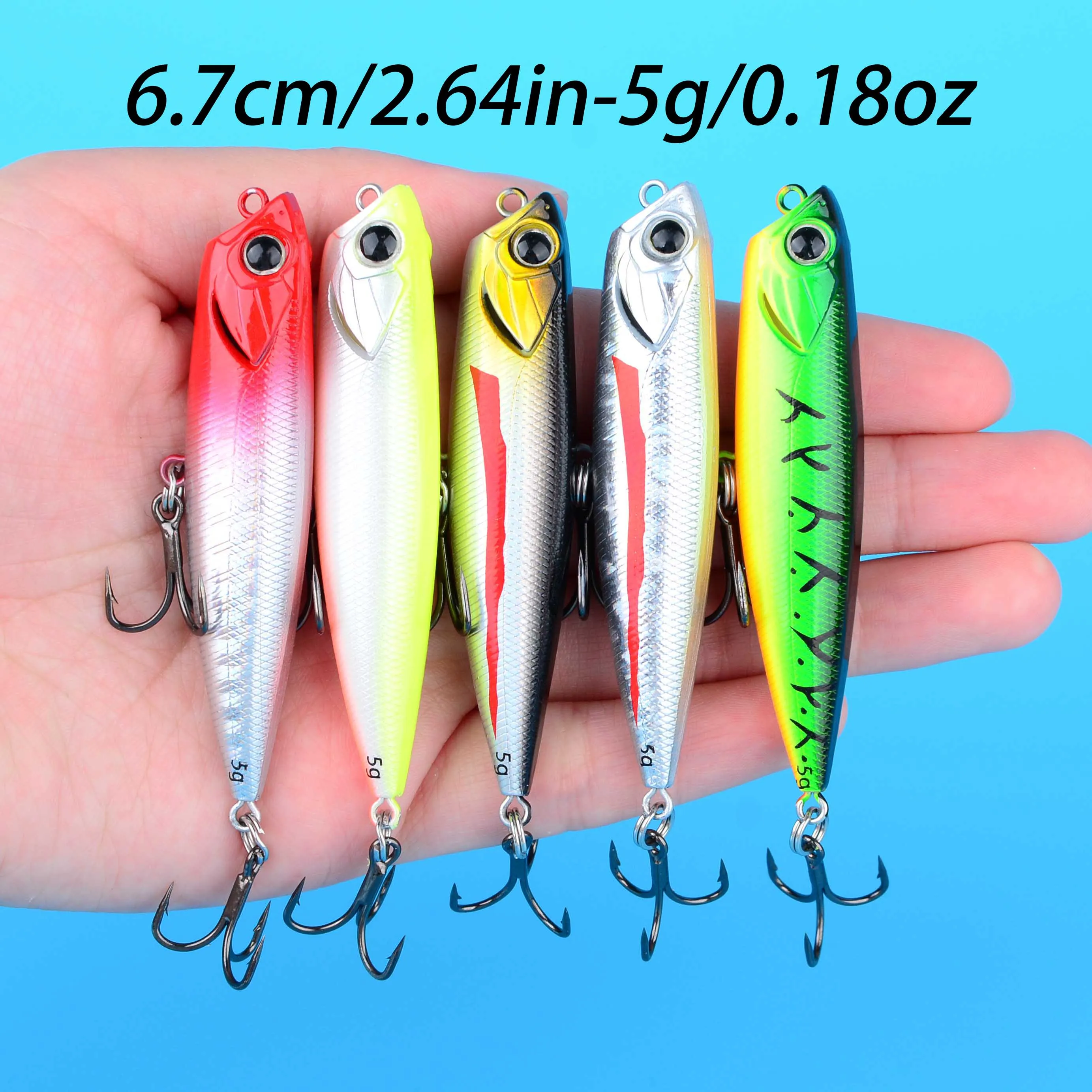 1PC Topwater Floating Pencil Wobblers 5g 10g 14g Fishing Lures Bass Surface Stickbait Artificial Walking Baits Trolling Pesca