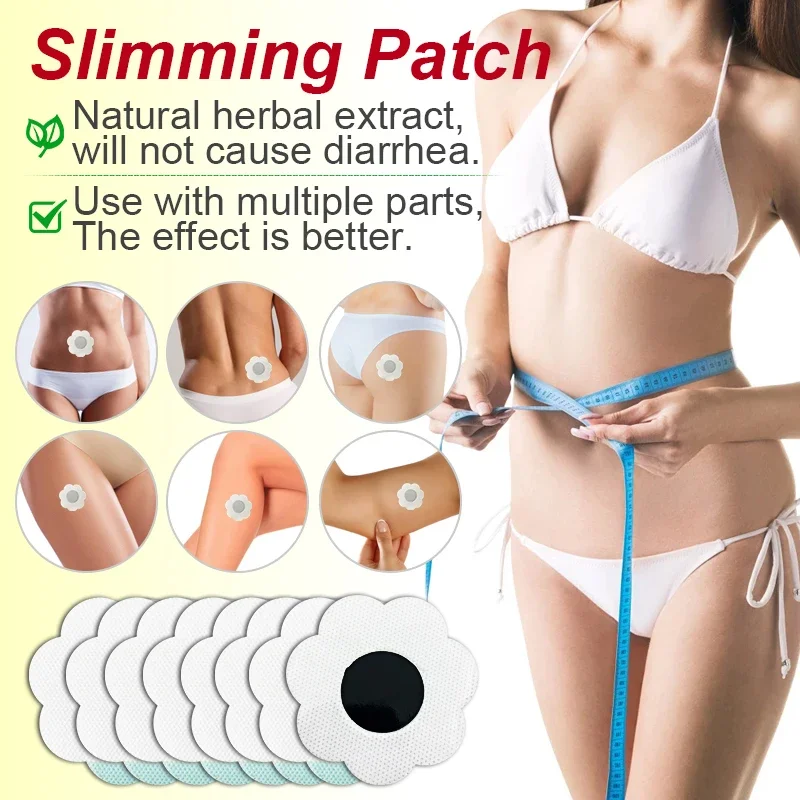 8Pcs=1Bag Body Shaping Slimming Stickers Waist Losing Weight Detox Navel Slim Herbal Patches Burning Fat Slimming Product W012