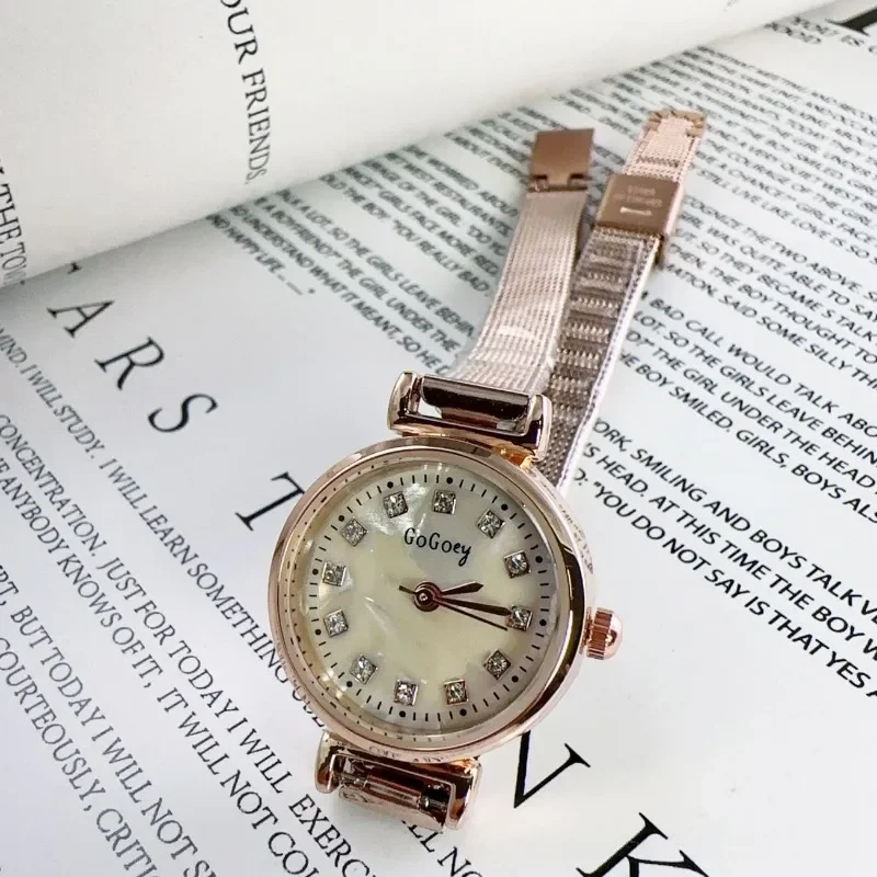 Luxury Women Gift Watch Rose Gold Diamond Scale Small Dial Ladies Wristwatch Stainless Steel Strap Quartz Watches Dropshipping