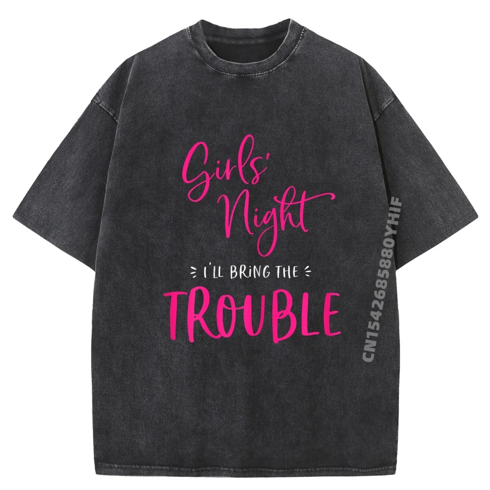 

Девушки Night Out I Ll Bring The Trouble Одинаковая вечерние уличная одежда в стиле хип-хоп Стираные майки в готическом стиле