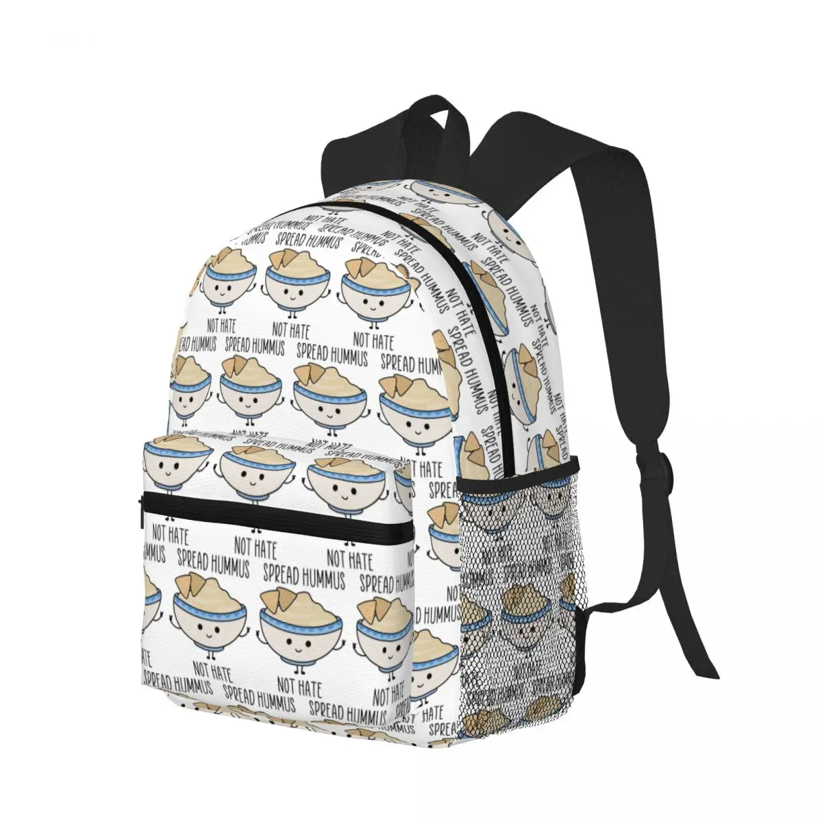 Mochila escolar para estudiantes con diseño de hummus, sin odio, ¡amamos el hummus!, mochila de viaje para senderismo, mochila de un día para niños y niñas, bolsos de hombro