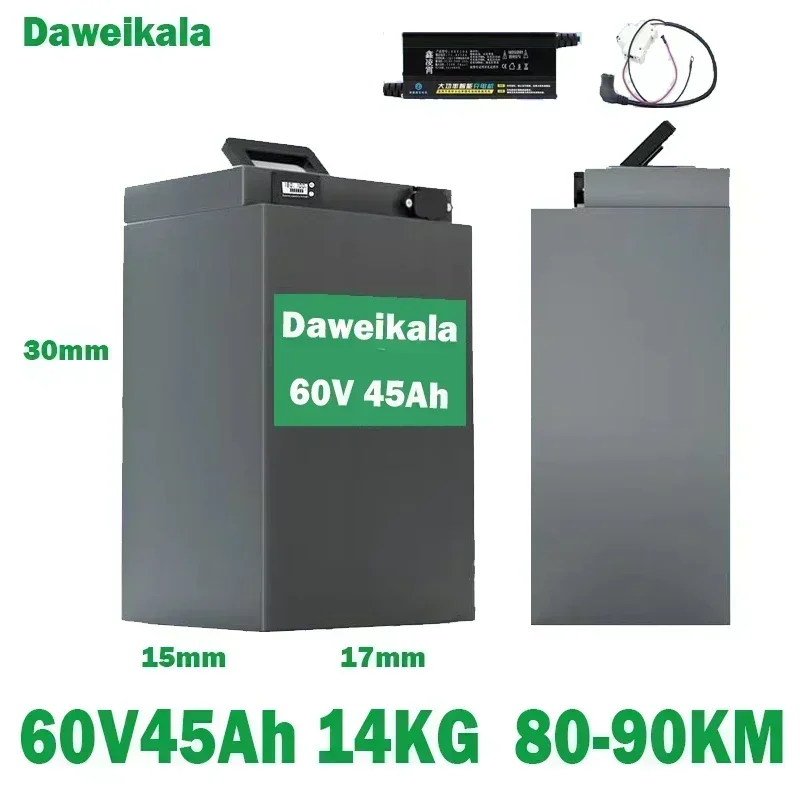 Batterie au lithium pleine capacité pour moto électrique, batterie à haut débit, tricycle, 48V, 60V, 72V, 45Ah, 60Ah, 70Ah