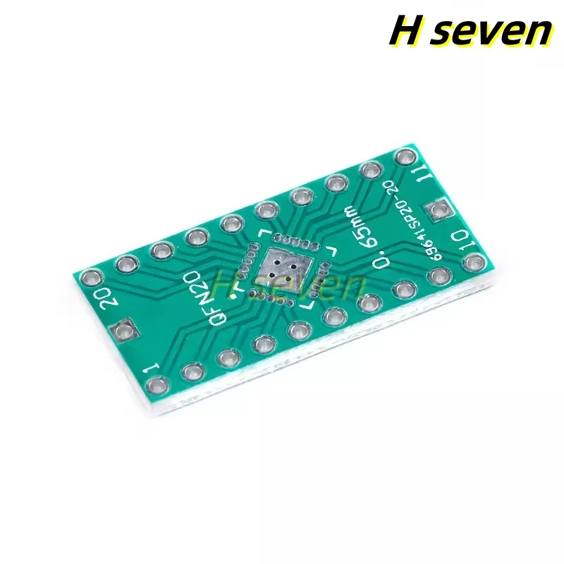 Chip de placa interposta qfn20 para inserção direta dip 0.5/0.65mm passo placa de teste ic com 10 peças