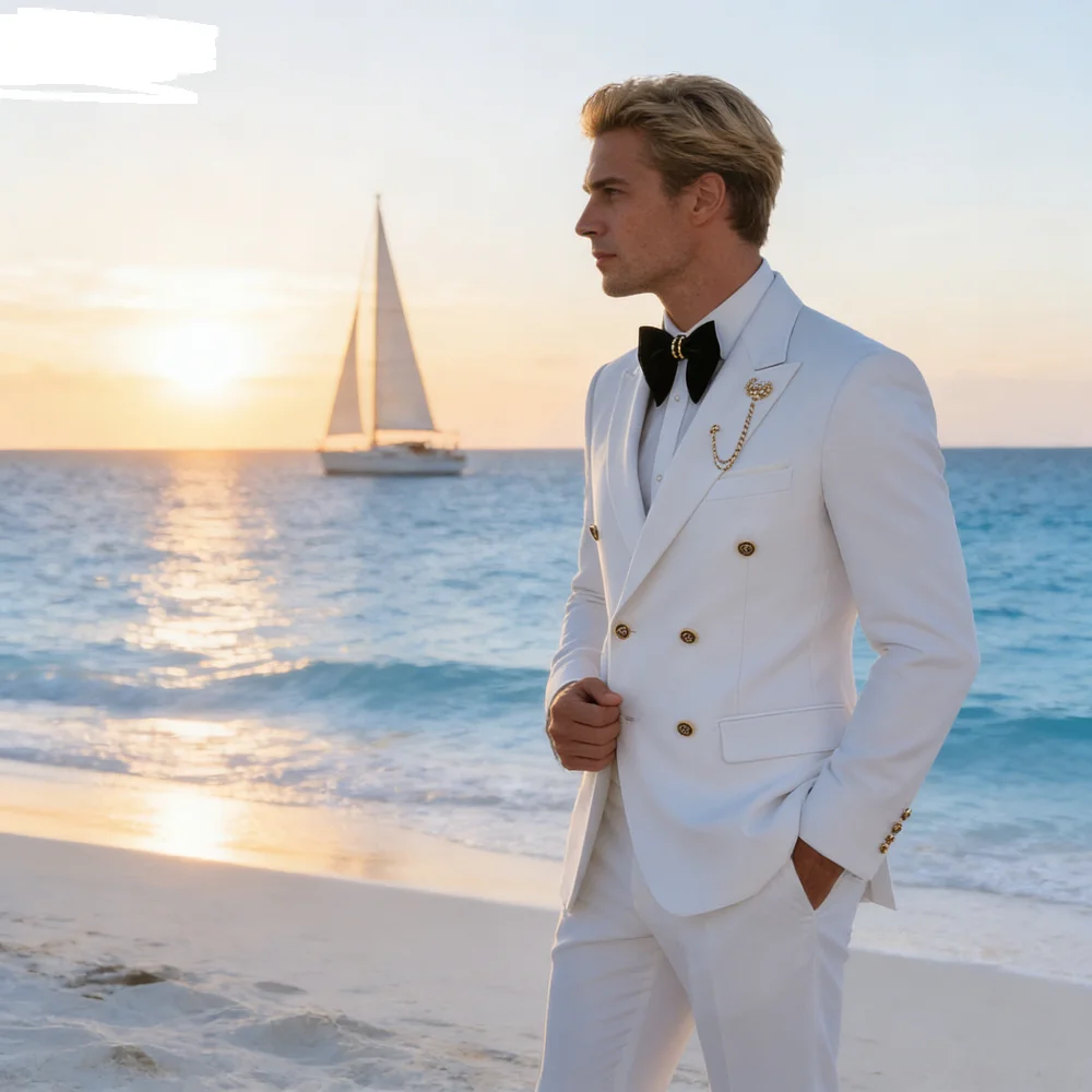 

2025 мужские элегантные деловые терно в британском стиле, повседневные брюки для банкета, блейзер, комплект, мужской костюм для различных случаев