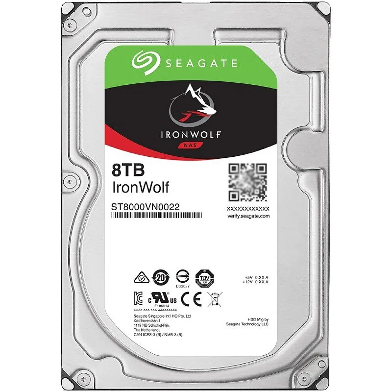 

Seagate ST8000VN0022 Жесткий диск IronWolf, 8 ТБ, 7200 об/мин, 256 МБ кэш-памяти, 3,5-дюймовый жесткий диск SATA 3,