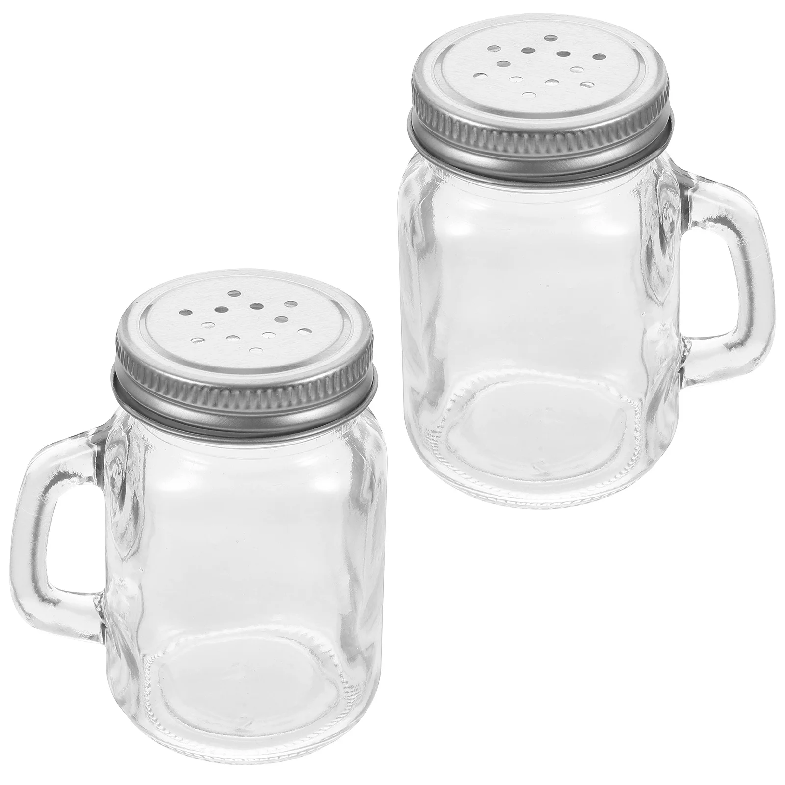 2 Buah Botol Bumbu Kaca Kompak Pengocok Garam Merica Toples Bumbu Kecil Wadah Penyimpanan Dapur Pengocok Garam