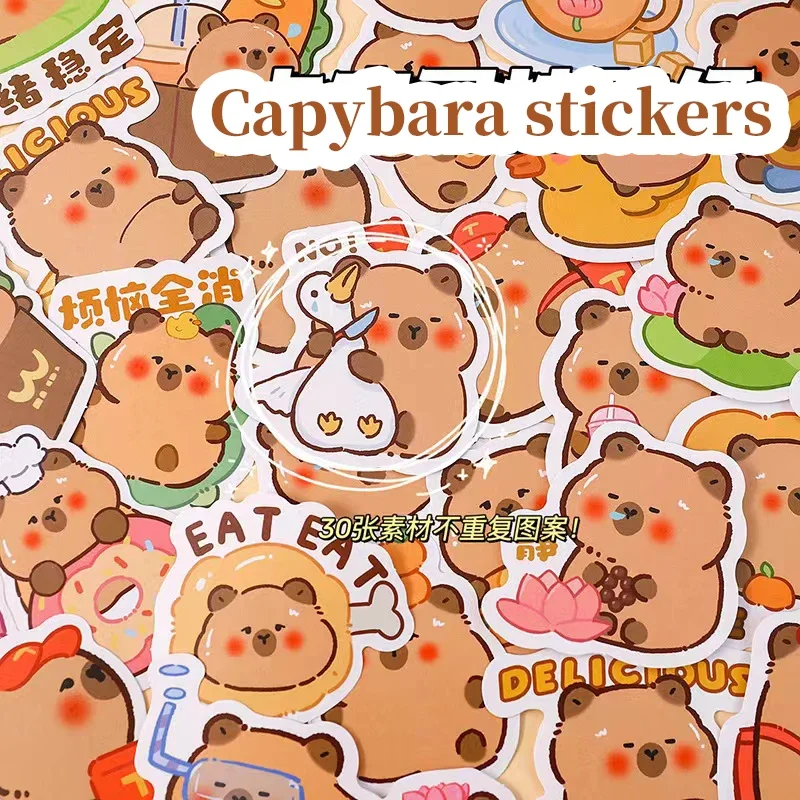 

Kawaii stationery Capybara stickers Student Diary Decoration Sticker Hand Account Material Gifts for children Cute sticker