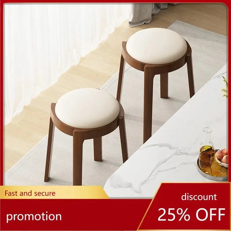 Soft Pack Windmill  Stackable Solid Wood  Home Living Room Bench Wooden  Modern Simple Round