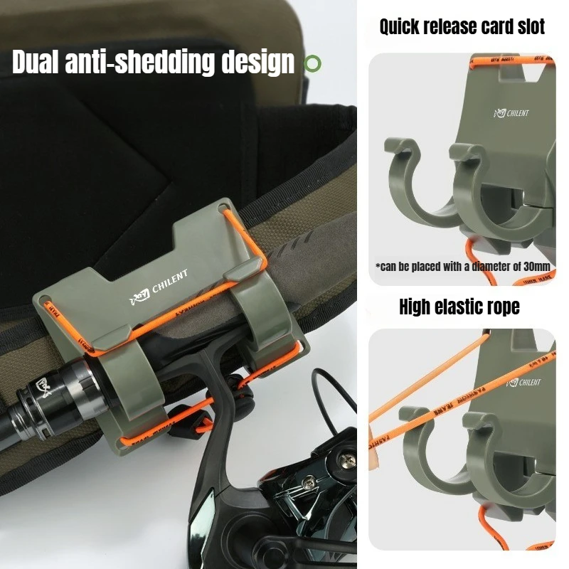 Outdoor Professionals Belt Clip Rod Holder Hands-Free Slide Lock System with 360° Rotation for Fly Fishing and Spinning Rods