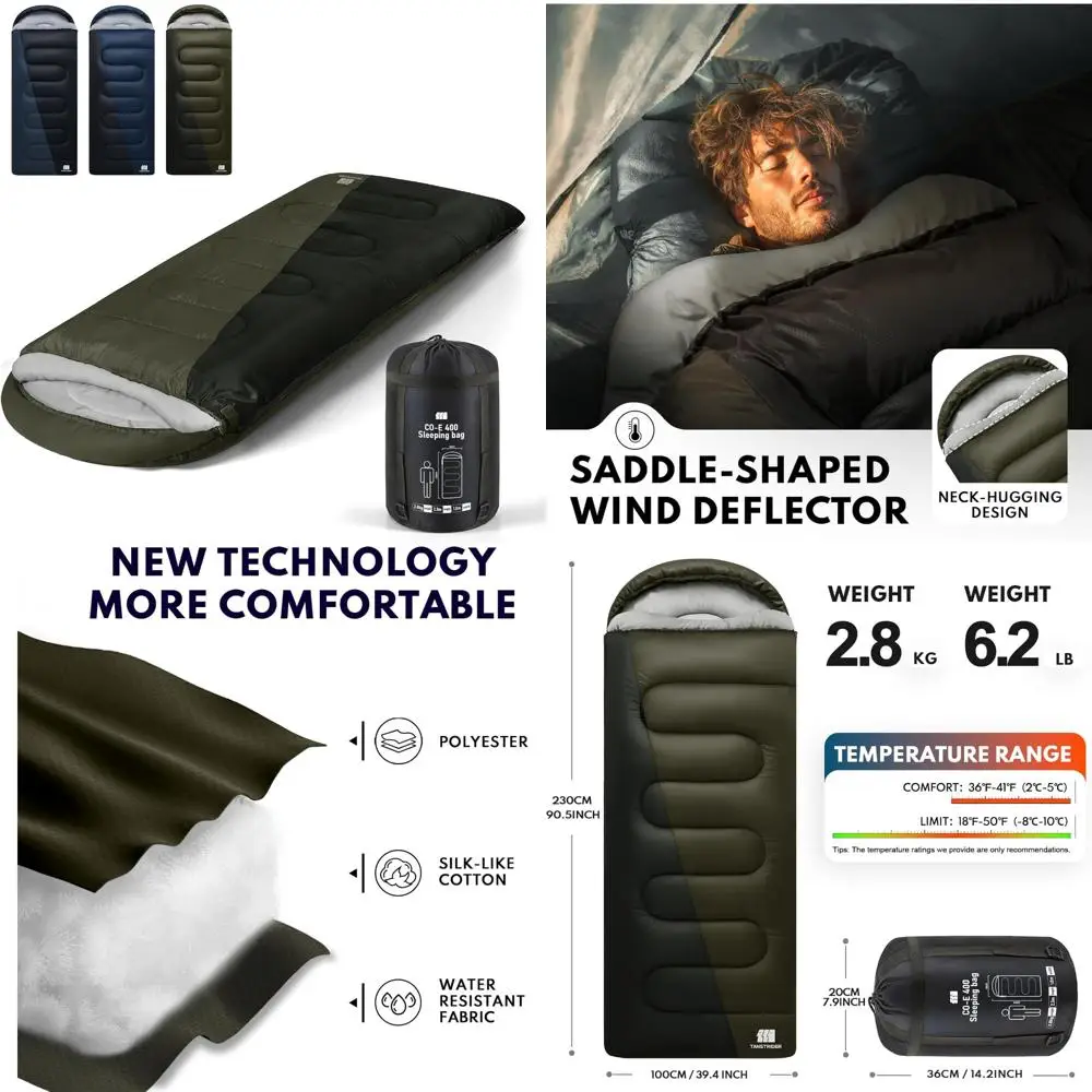 

Adults XXL Cold Weather Sleeping Bag for Winter Camping, Hiking, Hunting, and Traveling with Compression Sack