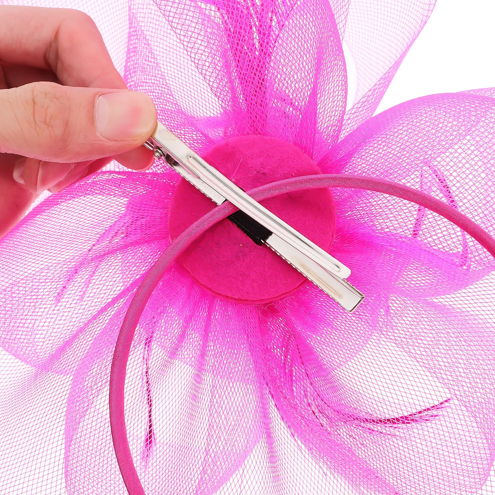 

Элегантная заколка-фасинатор с сетчатой вуалью, маленькая шляпка для невесты, свадебная вечеринка, банкет, украшение для волос, аксессуар для прически