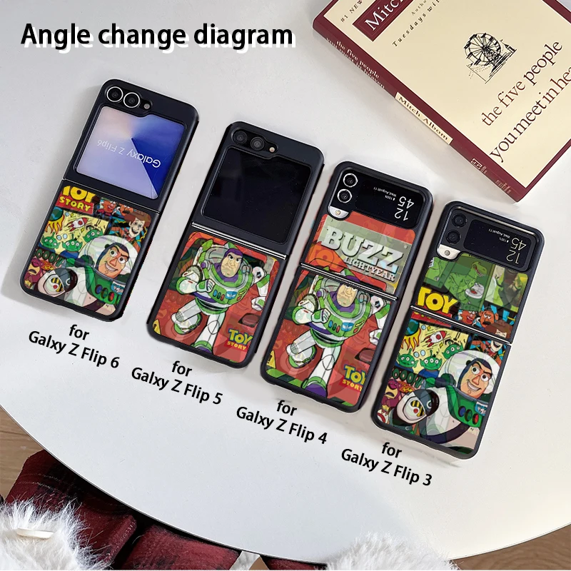 3D Multi-Image Series Toy Story Buzz Lightyear Woody Alien Samsung Galaxy For Z Flip 3 4,Z Flip 5,Z Flip 6 Anti-Drop Anti-Slip