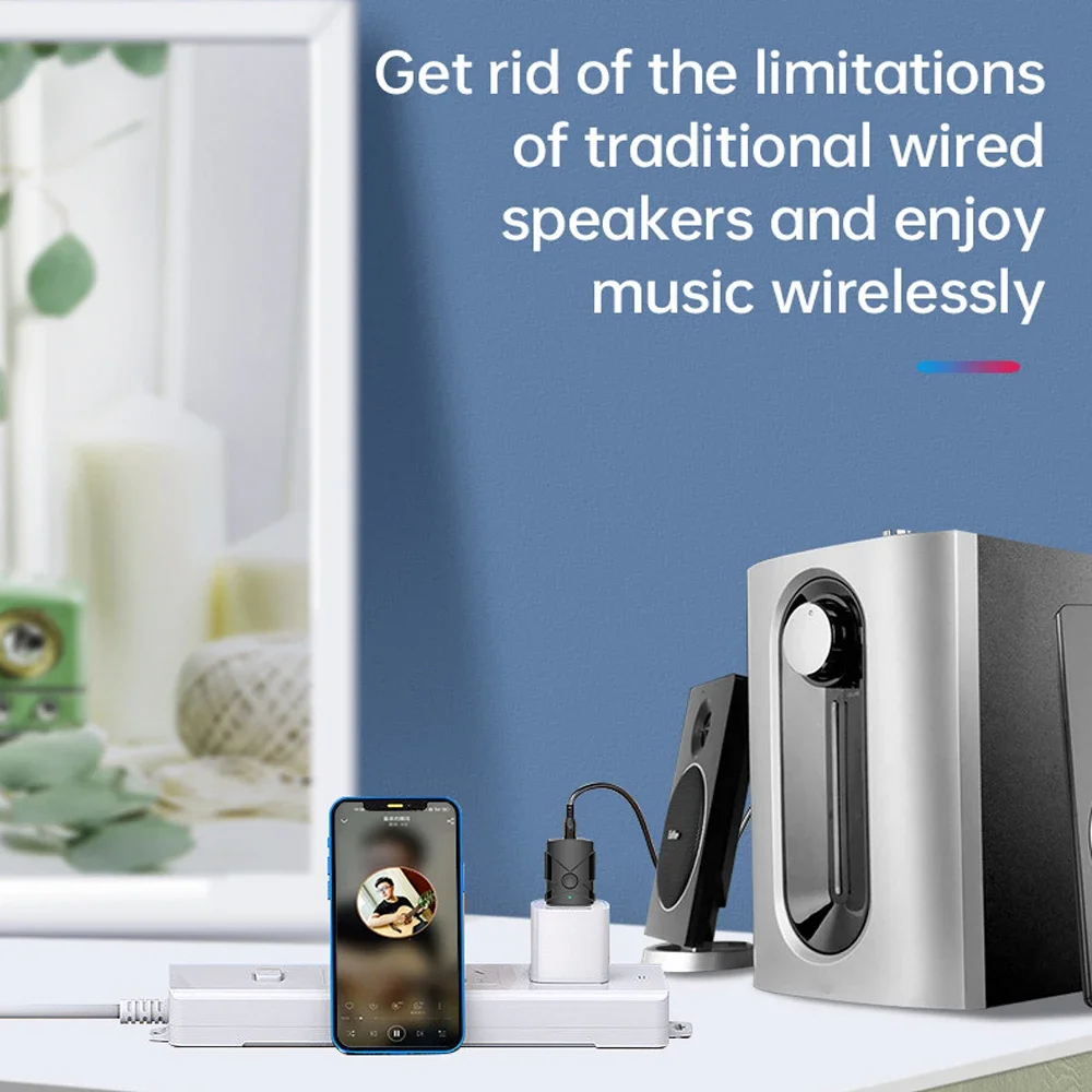 5in1 USB Bluetooth Receiver Transmitter Wireless 5.4 Audio Adapter Sound Card 3.5mm Aux Music for TV Computer PC Car Speaker