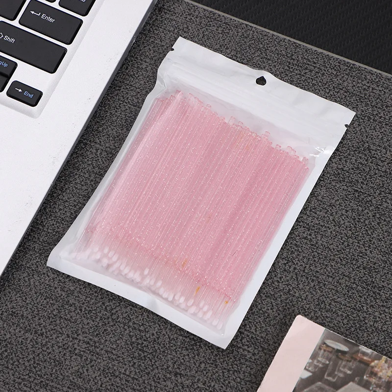 100 pièces coton-tige en bâton de cristal Standard, coton-tige pour l'élimination des faux cils, ombre à paupières, coton-tige de maquillage pour taches de rousseur