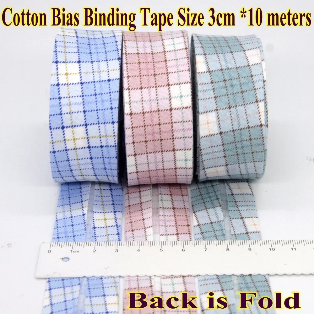Cotton Bias Binding Tape Size 3cm *10meter Solid Color DIY Handmade Sewing Material Bias Tape