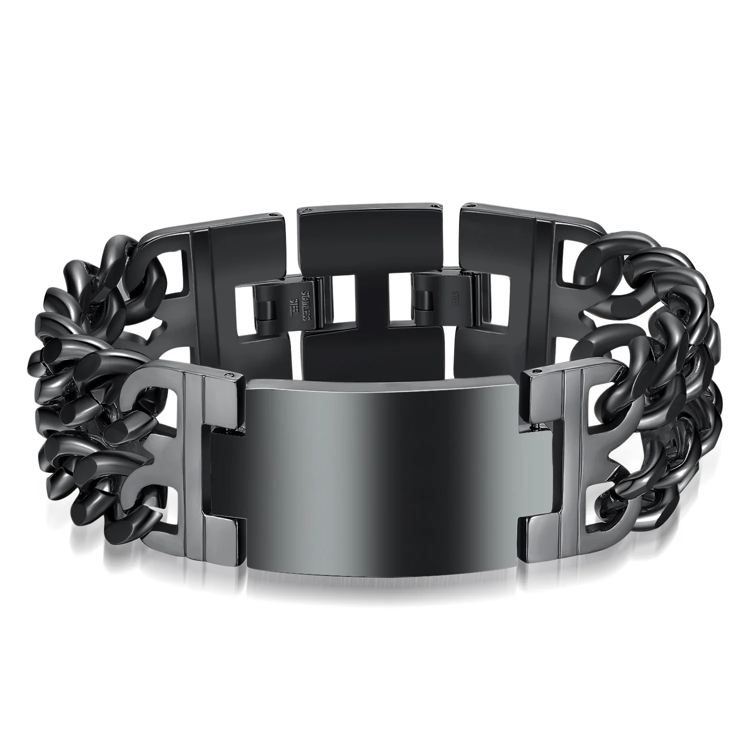 HNSP Men's Cuban Chain Bracelet Silver 3