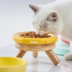 Cat Bowl Elevando Frame, Anti-Wring Proteção Tigela De Água, Carvalho Cervical, Cremalheira De Mesa, Placa De Alimentos, Cão Pequeno