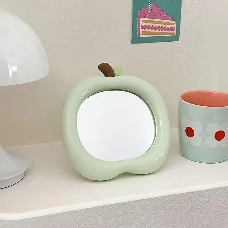 Zweifarbiger Apple 3D-Schminkspiegel für den Schreibtisch, stilvolles, niedliches Design, abgerundete Kanten, exquisite Detailarbeit – Detail 4