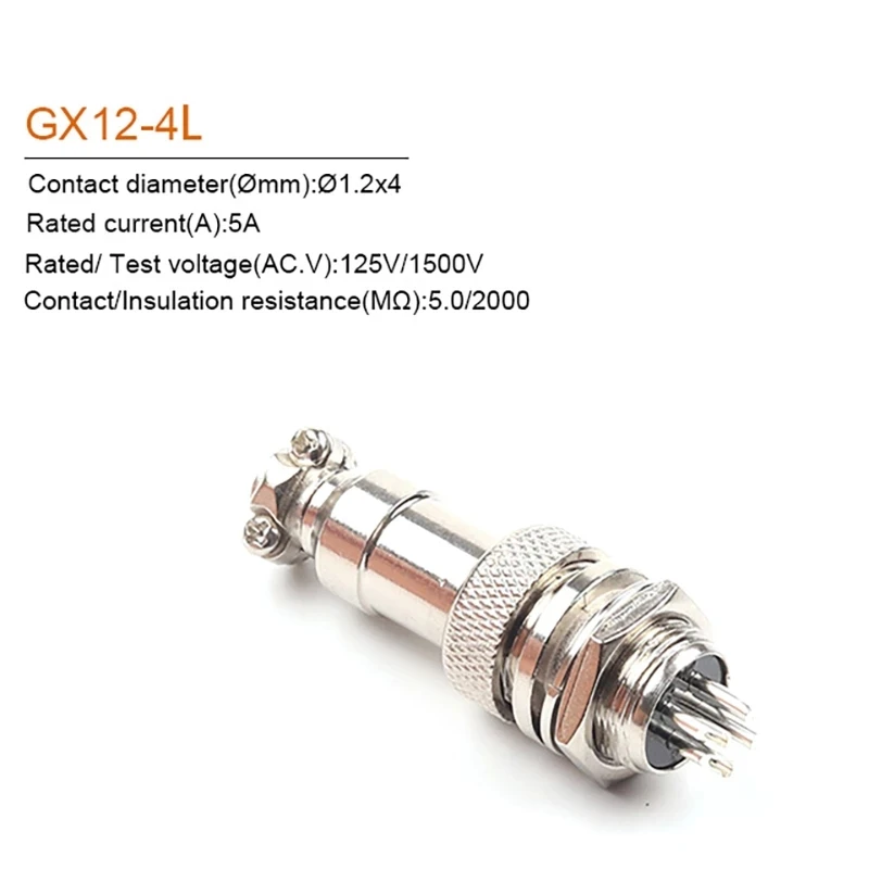 1set GX12 Nut Type 2/3/4/5/6/7 Pin Male + Female 12mm Circular Aviation Connector Screw Plug Panel Mount Socket& Plug