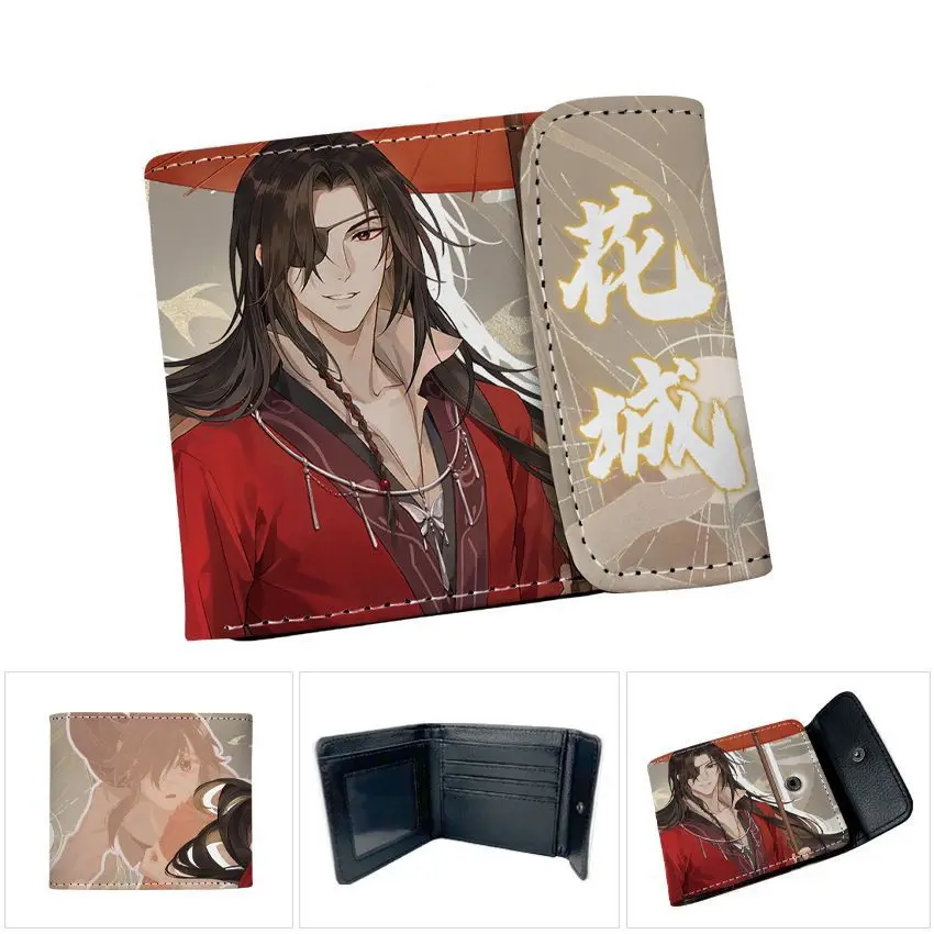 Tian Guan Ci Fu Hua Cheng Xie Lian أنيمي المحفظة السماء الرسمية نعمة عملة المحفظة المطبوعة محفظة الأزياء Notecase النساء الرجال