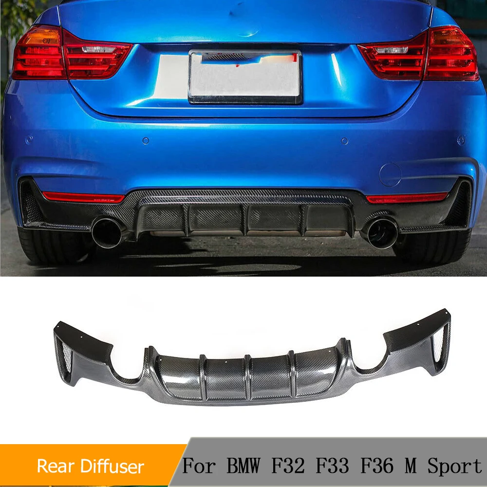 Rear Bumper Lip Diffuser Spoiler for BMW 4 Series F32 F33 F36 M Sport Gran Coupe Sedan Convertible 2014-2018 Carbon Fiber