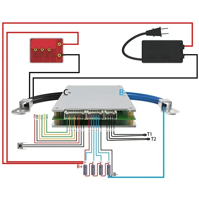 Ant BMS Bluetooth Smart BMS with Balance Li-Ion LiFePo4 LTO Battery18650 Battery Protection Board 3S 4S 12V 300A