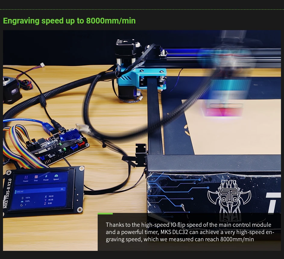 Makerbase MKS DLC32 Grbl-Controller funktioniert für Laser und CNC mit ESP32 WIFI und TS35/24 Touchscreen für Lasergravurmaschine – Detail 10