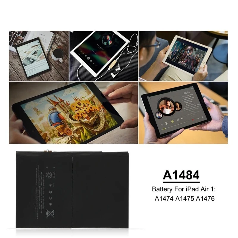 Bateria do tablet a1484 para ipad air 1 ipad 5 6 7 8 9 a1474 a1475 a1476 a1822 a1823 a1893 a1954 a2197 a2198 a2200 a2270
