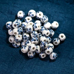 Jingdezhen-ceramic beads for jewelry making, 8 #50PCs, lot of beads, sale by bags, # a401a