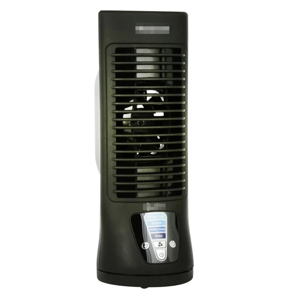 QuietSet Slim Mini Tower Personal Table Fan, HTF210B, Black