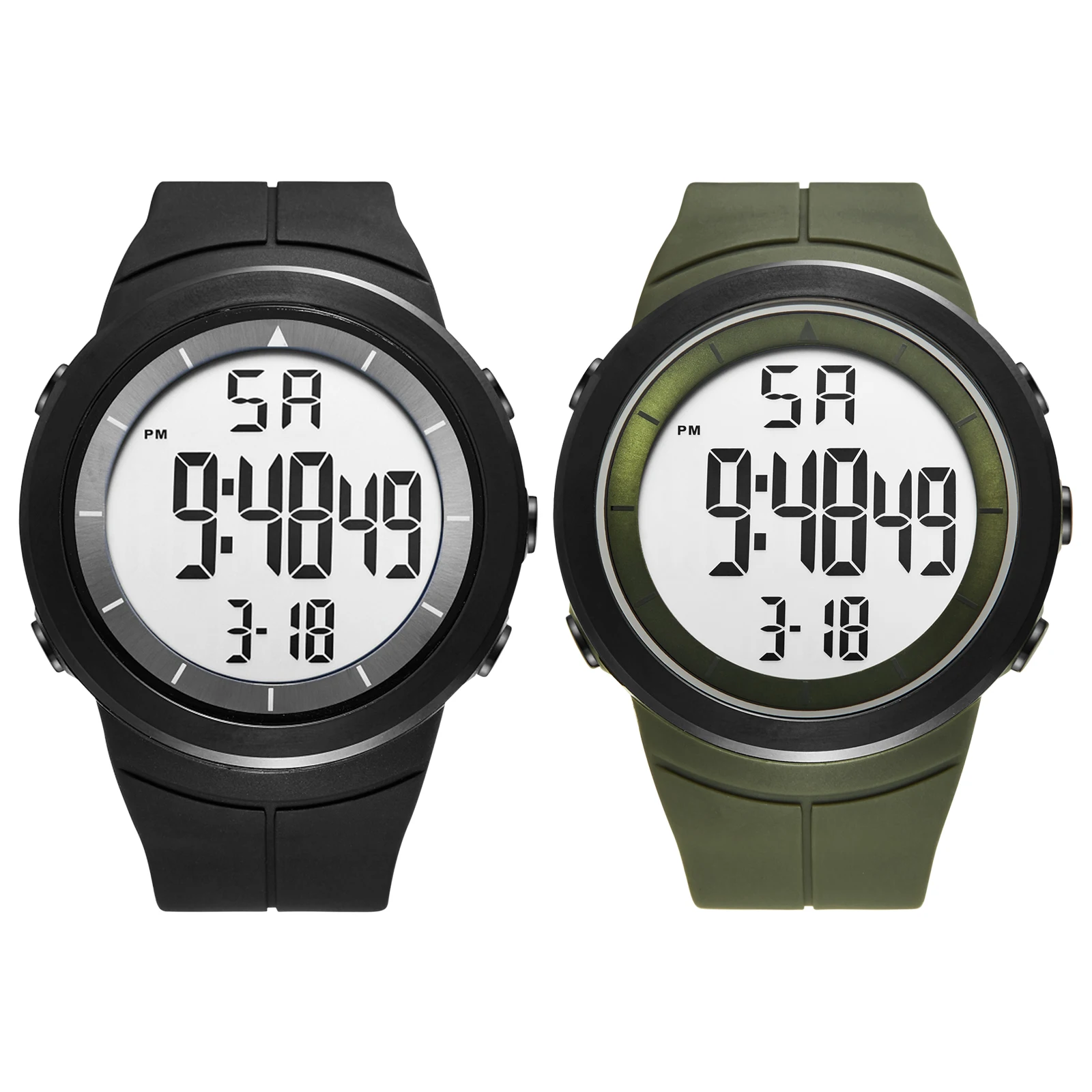Lancardo Rubber Waterdicht Militair Digitaal Horloge Datum 24 Uur Wekker El Achtergrondverlichting Grote Digitale Wijzerplaat Mannelijke Tiener Zoon Cadeau