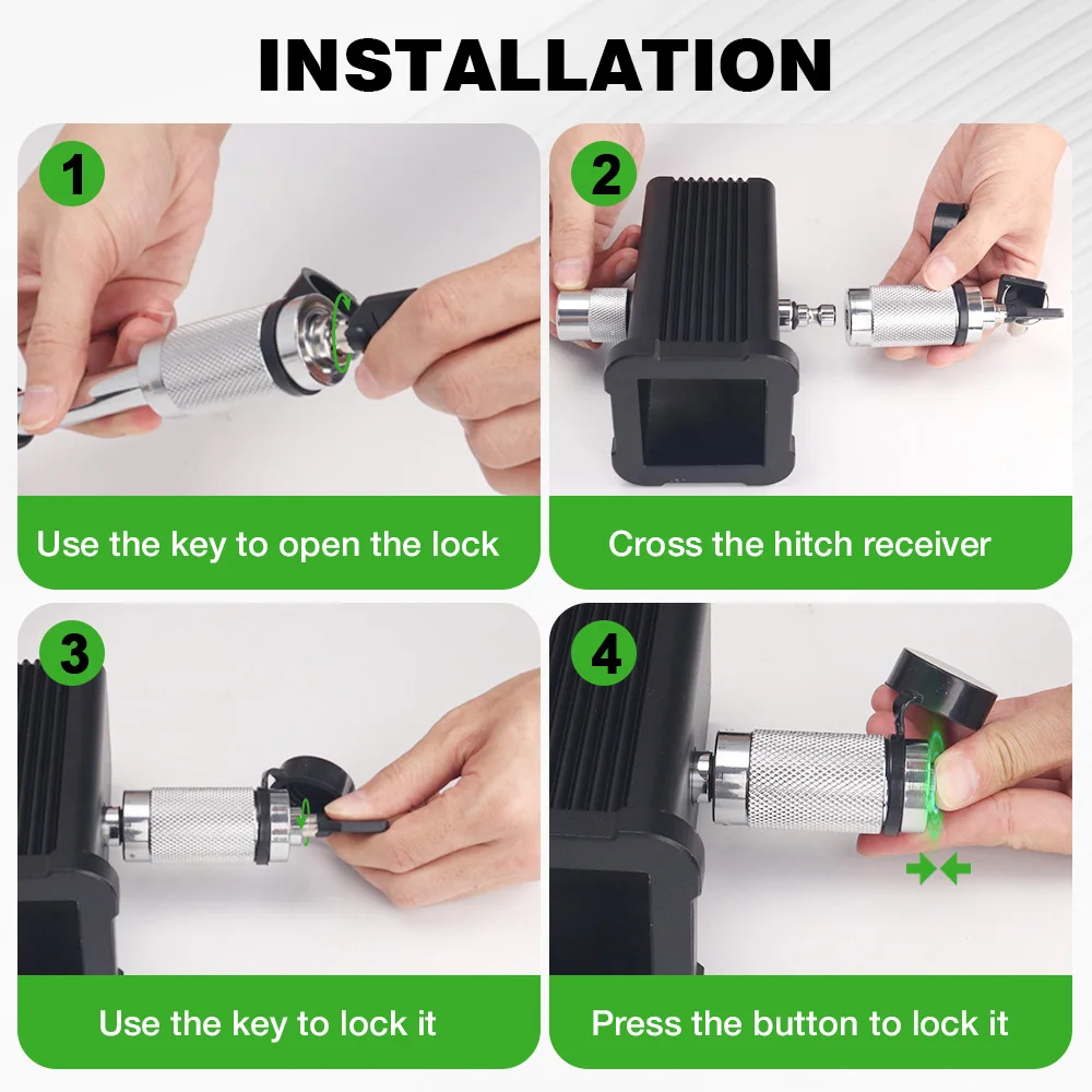 LKW-Anhänger Anhängerkupplung Lock Kit 2'' 2.5'' Kupplungen Pin RV Off-Road ATV UTV Fahrzeuge Abschleppen Montage mit Schlüssel – Detail 6