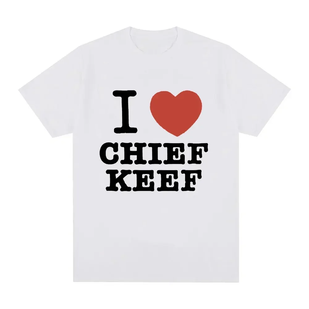 harajuku I Love Chief Keef T Shirt Men's Casual Short Sleeve T-shirt Vintage Gothic Oversized Cotton T-shirts in tops Streetwear