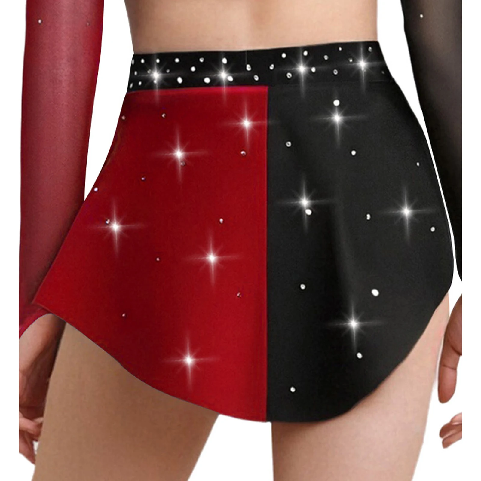 Crianças meninas profissional traje de dança jazz latino elegante saia de dança moderna cintura elástica brilhante strass jazz saia