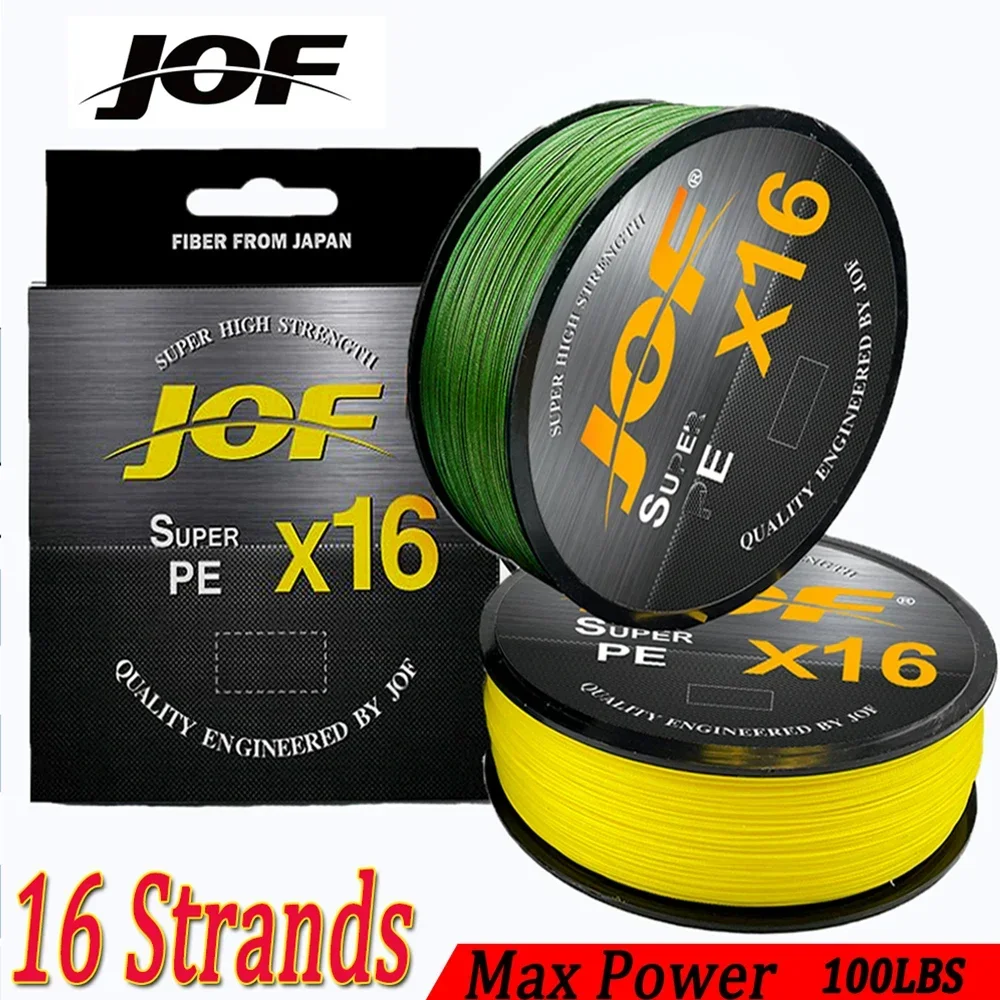 JOF 16 السواحل المتعددة الشعيرات صنارة صيد بولي ايثيلين مجدول 0.16 مللي متر-0.5 مللي متر 25-100LB 500 متر 16x الأساسية الصيد خط البحر الكارب يطير الصيد سلك