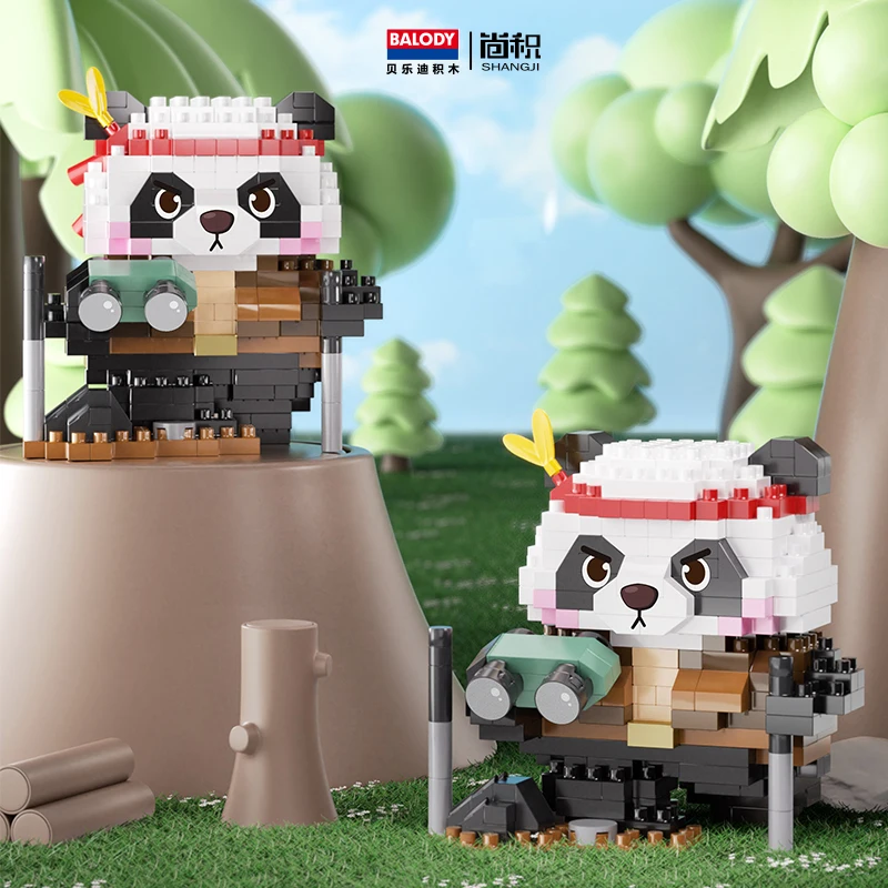 Creativity Mini Panda Model Building Blocks DIY Assemable Animal Cute Chinese Style Animal  Educational Boys and Girls Kids Toys