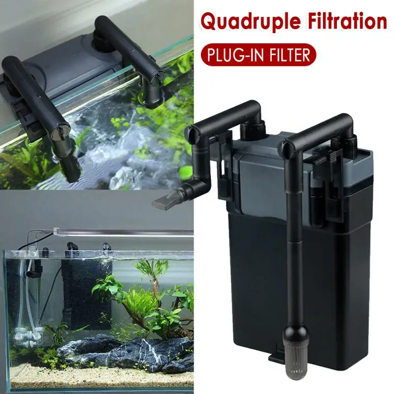 SunSun Hang Filter Skimmer Up to 100 Liter Aquarium 6W Multi-stage Filter Adjustable Oil Film Remove 500L/H 20-80cm TANK