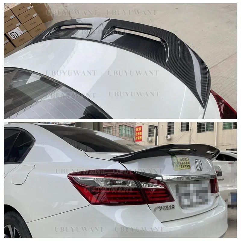 For Honda Accord 2014 2015 2016 2017 Year Glossy Carbon Fiber/FRP Rear Wing R Style Accessories Car Refitt Spoiler