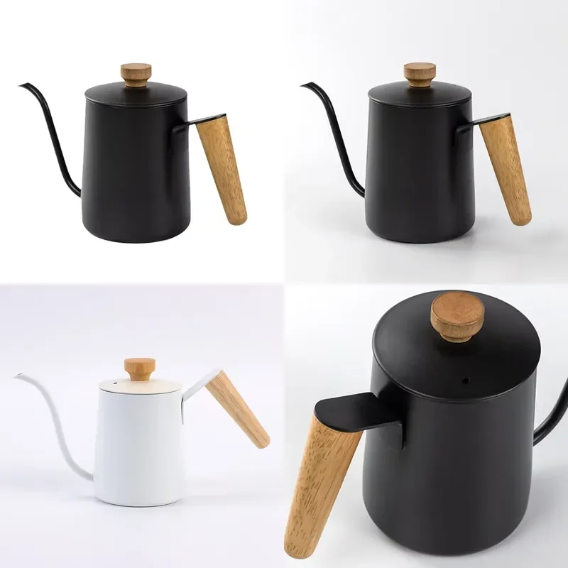 Classic Stainless Steel Wooden Handle Hand Pot 600ml Portable