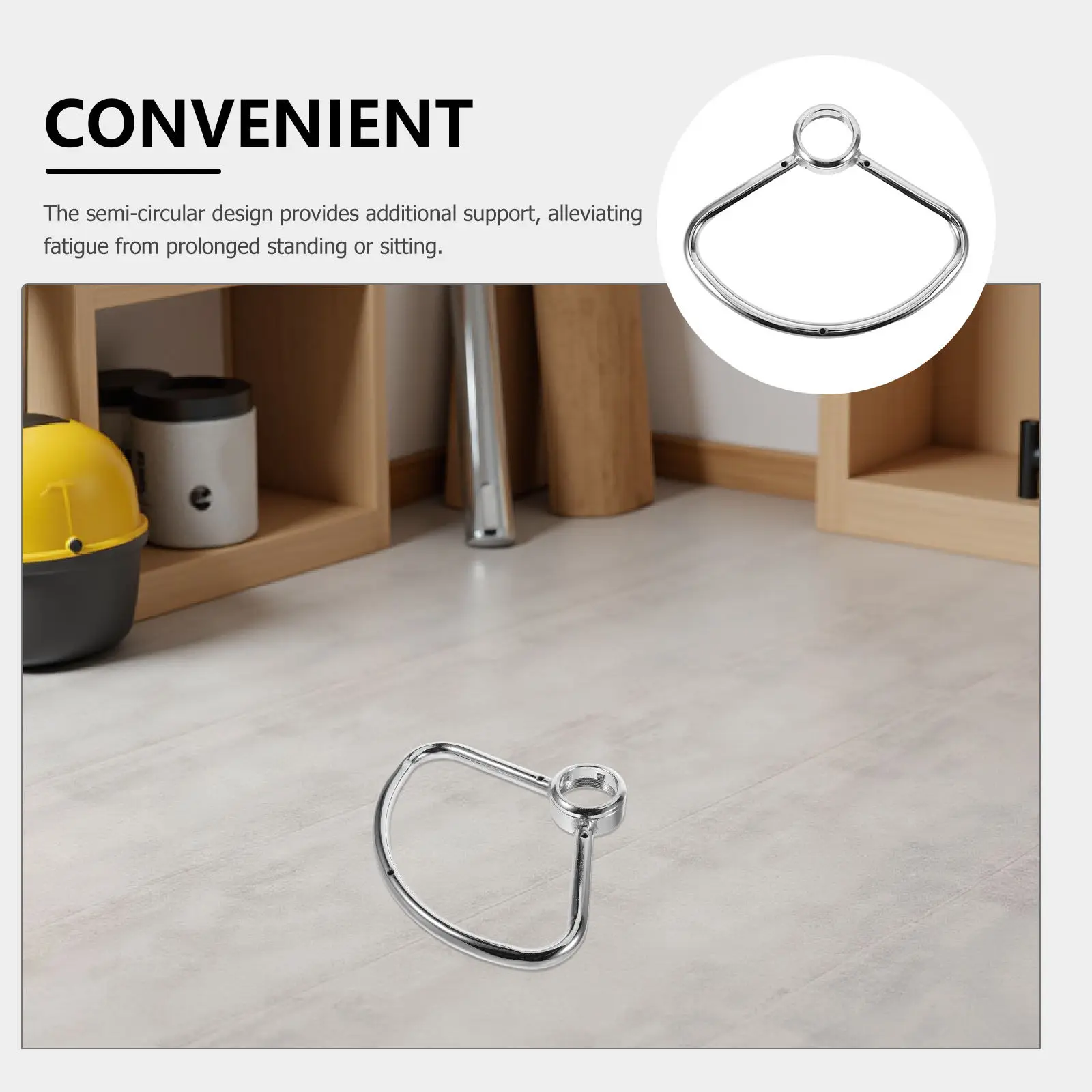 Bar Stool Footrest Base Heavy Duty Metal Integrated Half Round Footrest Base Replacement for Kitchen Island Restaurant Pub Bar