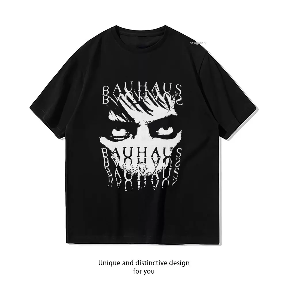 Vintage Band Bauhaus Gothic Man Graphic T Shirts Fashion Casual Rock and Roll Cotton T-shirt Unisex Adult Streetwear Camisetas