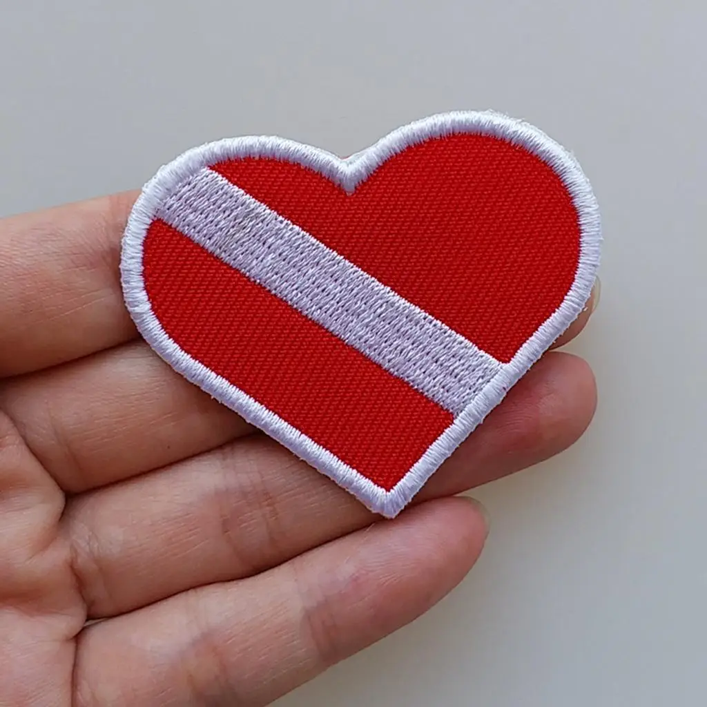 Scuba Diving Signal Patch Embroidered Alpha Diver Down Badge Iron on for Vests Jeans Scrapbooking