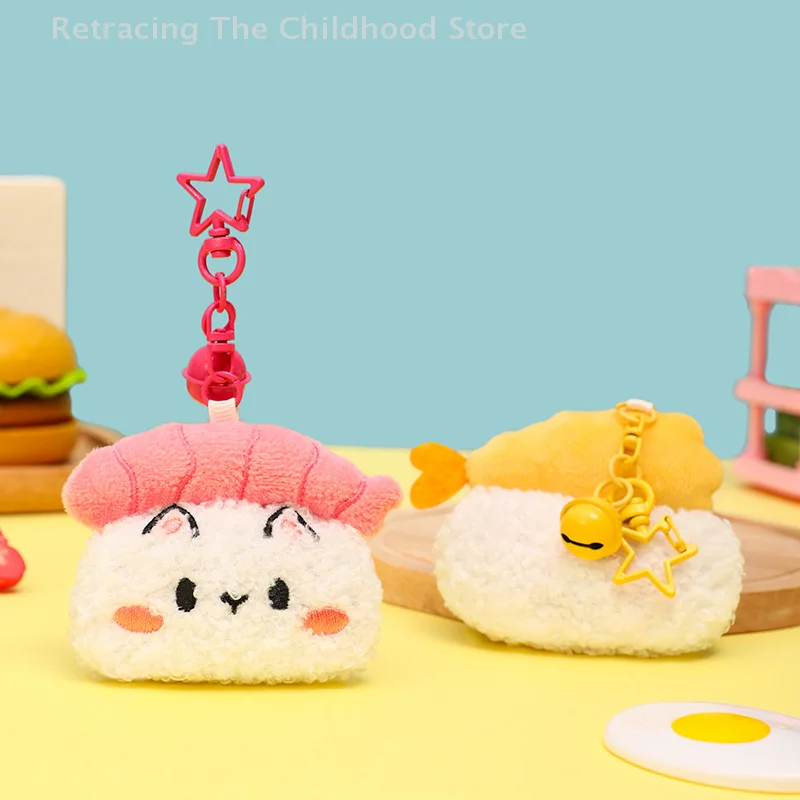 Nette Cartoon Sushi Plüsch-schlüsselanhänger Kreative Lebensmittel Schlüsselring Schöne Tasche Anhänger Rucksack Hängende Dekoration Schlüssel Halter Paar Geschenke