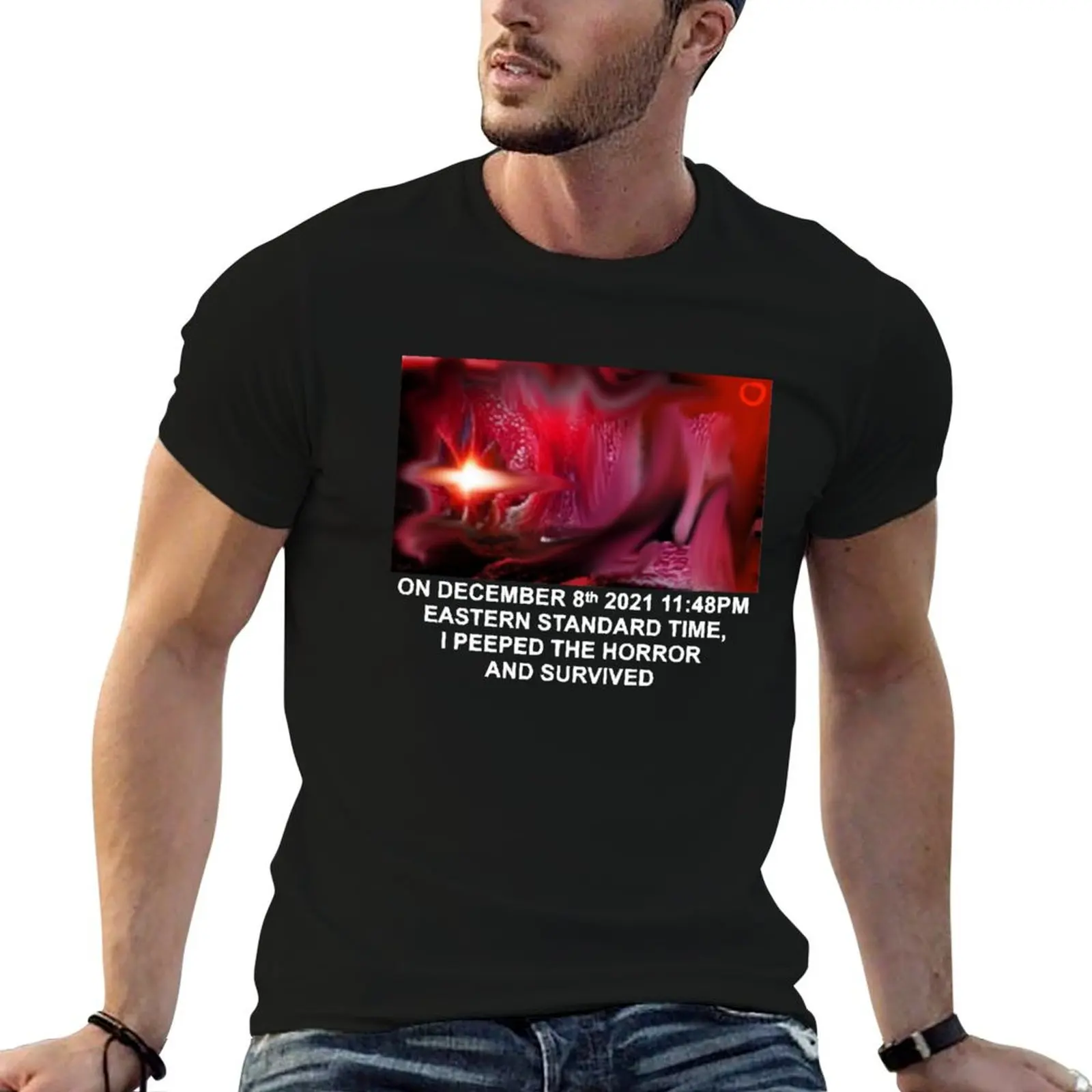 

jerma985 I PEEPED THE HORROR AND SURVIVED Premium T-Shirt man t shirt cotton cotton t shirt pack T-Shirt