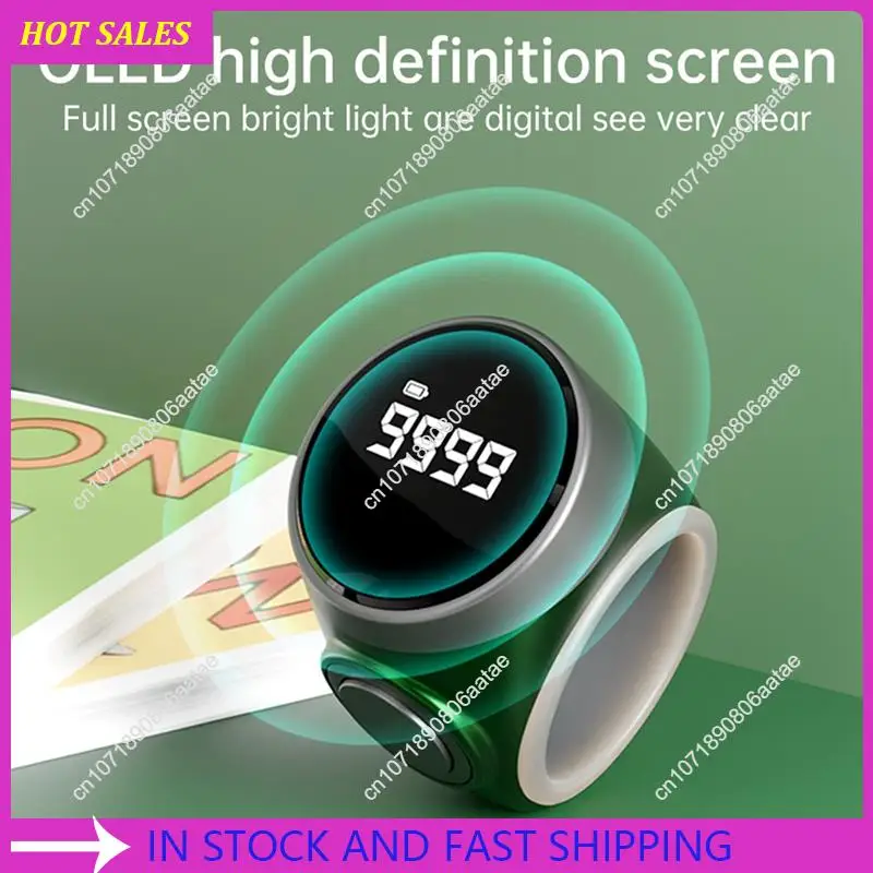 

Black Smart Tally Counter Digital Electronic Finger Ring, Prayer Reminder For Muslim Worship,Requisite