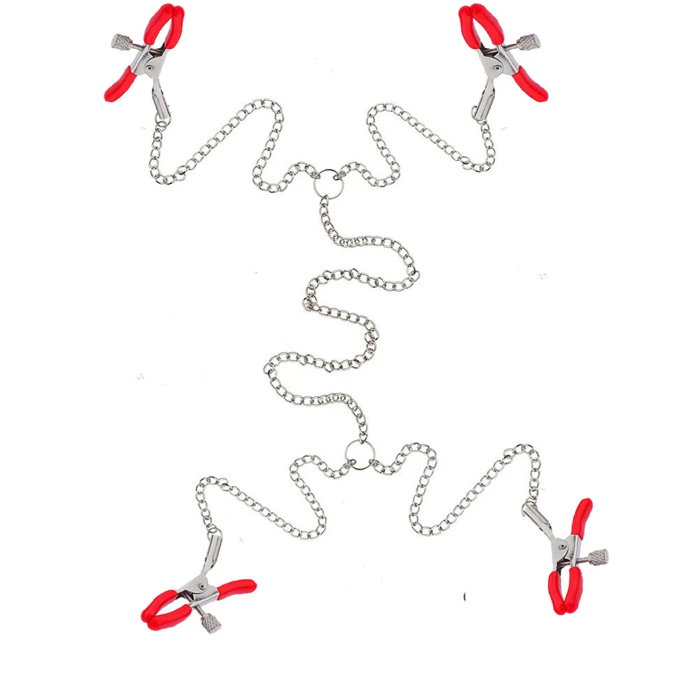 Grampos de clitóris para mulheres adultas, Acessórios Estimulador de Clipe de Mamilo, Brinquedos Sexuais BDSM, Jogos para Adultos Eróticos, Peito Barato, Brinquedos Sexuais para Casais, 4 Cabeças