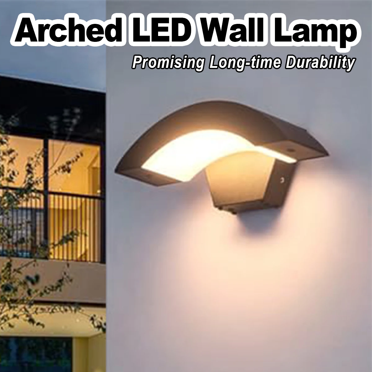 

Moon Shape Wall Lamp Outdoor Wall Mounted Led Light Sconce Soft Light Waterproof Aluminum AC85-265V With Motion Sensor Bedroom