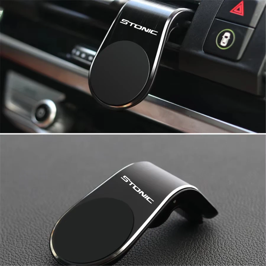Universal Magnetic Car Phone Holder Air Vent Mount Stand In Car GPS Phone Stand For KIA Stonic New Style L-shaped Accessories