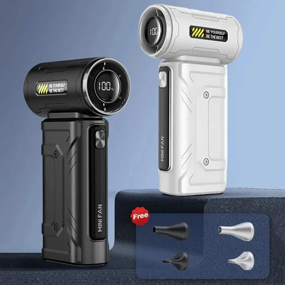 

LED Display Mini Turbo Jet Fan 100 Gears Speed Adjustable Rechargeable Electric Air Duster High Speed Low Noise